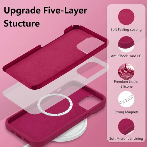 Vista 229 de Funda magnética de silicona para iPhone 13 Pro, color blanco antiguo [Compatible con Magsafe] [Forro de microfibra suave antiarañazos], funda