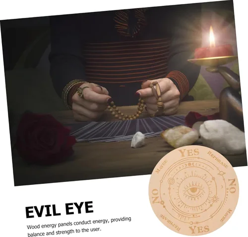 Vista 5 de Tablero de péndulo de madera estilo vintage Bruja Wicca Suministro Evil Eye Adivinación Herramienta Suave