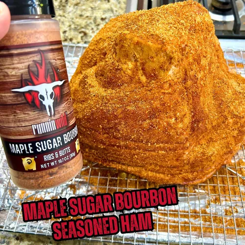 Vista 7 de Rub bourbon de azúcar de arce Rub para barbacoa para cerdo, tocino, jamón, colillas, chuletas y costillas Runnin' Wild Foods, 10.7 onzas