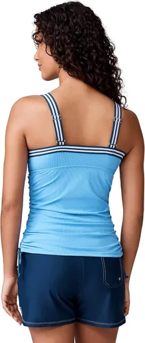 Vista 2 de Free Country Top tankini de rayas para mujer