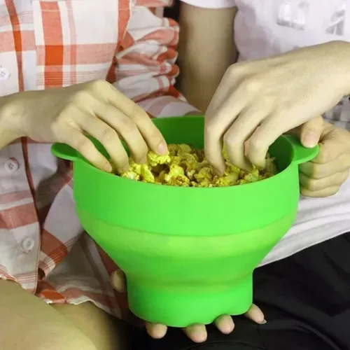 Vista 5 de The Original Popco - Popco - Palomitas de maíz de silicona para microondas con asas, tazón plegable sin BPA y apto para lavavajillas