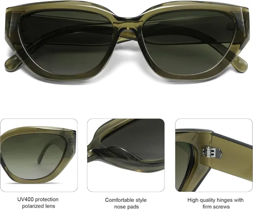 Vista 44 de SOJOS Gafas de sol polarizadas de ojo de gato lindo de moda para mujer Cateye SJ2237