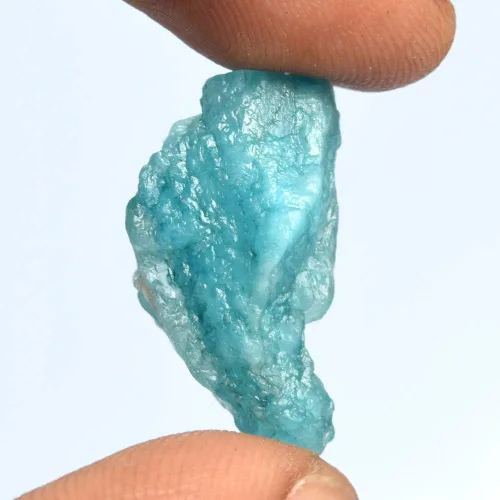 Vista 3 de GEMHUB Aguamarina azul cielo natural, 15.50 qt. certificado de energía curativa, piedra mineral de aguamarina en bruto, Gema, Brasil - Aguamarina