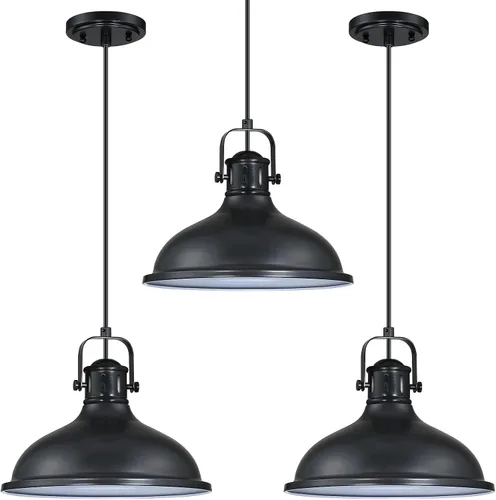Vista 9 de 12" Brushed Nickel Dome Replacement Shade Metal Farmhouse Pendant Light 2 Pack E26 Base