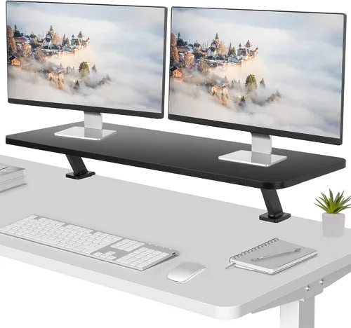 Vista 10 de VIVO Estante de escritorio ergonómico pequeño de 26 pulgadas, soporte elevador para monitor de computadora, organizador de escritorio con capacidad