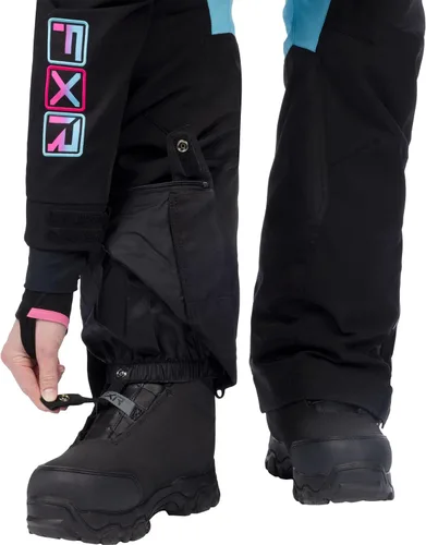 Vista 6 de FXR Monosuit Maverick Lite 2025 para mujer Negro/Azul Cielo/E Rosa