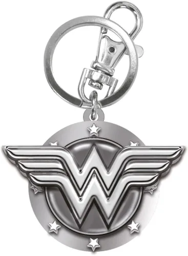 Vista 2 de DC Wonder Woman peltre clave Anillo, talla única , Plateado