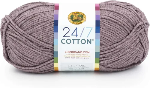 Vista 113 de Lion Brand Yarn - Hilo ligero 24/7 de algodón para tejer, hacer ganchillo y manualidades, Ámbar, paquete de 1 Light Worsted 100% Mercerized Cotton