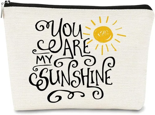 Vista 14 de Bolsa de maquillaje You are My Sunshine Gifts – Regalo inspirador para mujeres, hija, profesora o ocasión de agradecimiento, Sunshine 1, Casual