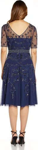 Vista 2 de Adrianna Papell Vestido midi con cuentas para mujer