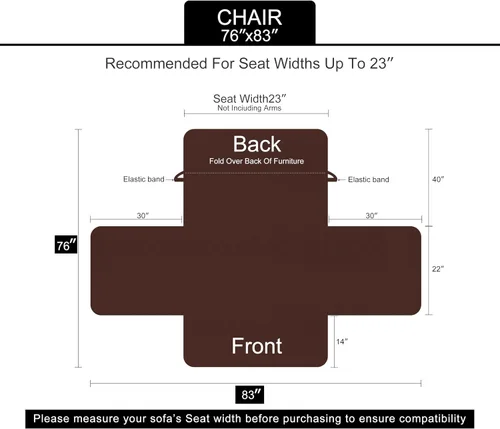 Vista 6 de U-NICE HOME Funda para sillón reclinable, reversible, con correas elásticas, resistente al agua, protege de perros y mascotas, sillón pequeño