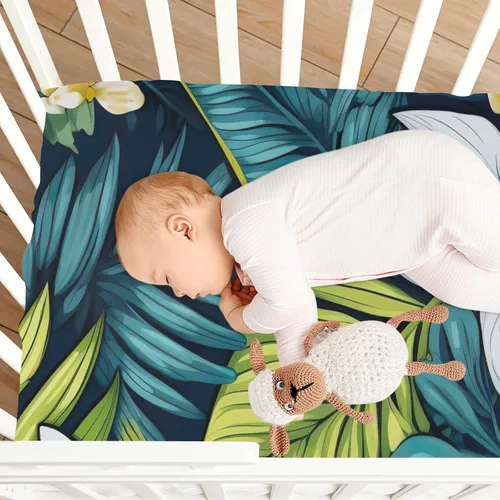 Vista 8 de Fitted Crib Sheets Tropical Palm Leaf Mini Crib Sheets for Boy & Girl Toddler Mattress Sheets Playard Sheet 21216115