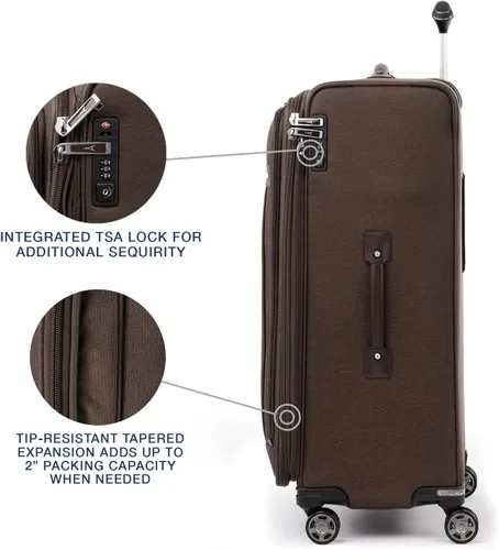 Vista 4 de Travelpro Platinum Elite-Softside - Maletas expansible con ruedas giratorias, Espresso intenso), 409186904