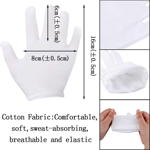 Vista 2 de Yiphates 18 Pairs White Gloves Kids halloween white gloves for kids Cosplay costume gloves for Girls Boys Wrist Formal Gloves