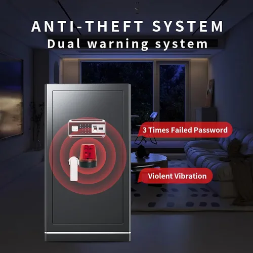 Vista 5 de Caja fuerte grande de 8.1 pies cúbicos para el hogar, caja de seguridad digital ignífuga con bolsa impermeable e ignífuga, caja de seguridad