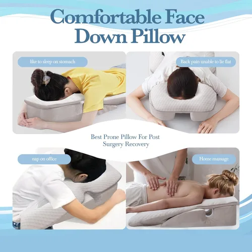 Vista 2 de Almohada boca abajo para dormir, Almohada propensa de espuma, Posicionador corporal para dormir de lado, Almohada de masaje boca abajo, Almohada BBL
