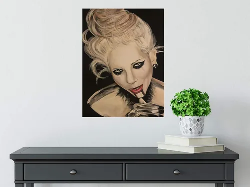 Vista 3 de Buyartforless Bloody Lips por Ed Capeau Giclée Arte Pintura Reproducción POD