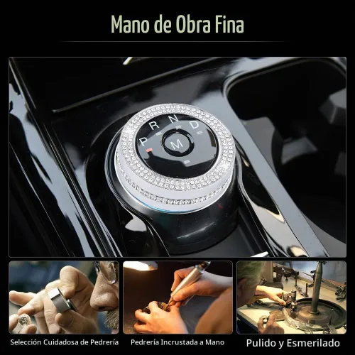 Vista 7 de PIFOOG Bling Explorer Accesorios para Ford 2023 2022 2021 2020 Cubierta de Perilla de Cambio de Marchas Calcomanía Cristal Perillas de Interruptor