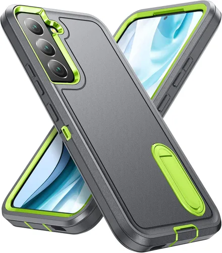 Vista 11 de Funda para Samsung Galaxy S22 Plus con función atril de 3 capas de grado militar, funda protectora de silicona resistente a prueba de golpes