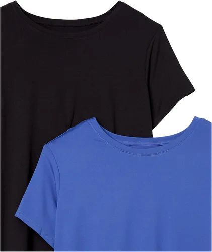 Vista 6 de Tienda Essentials - Camiseta de manga corta Tech Stretch y con cuello redondo para mujer paquete de 2