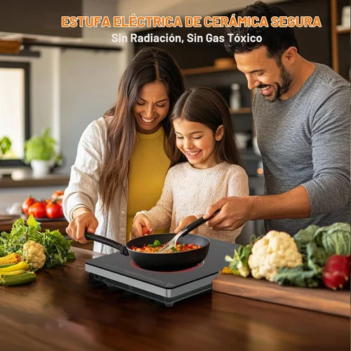 Vista 3 de Placa caliente eléctrica, portátil de un solo quemador eléctrico estufa