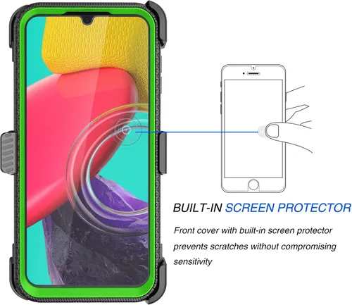 Vista 2 de Tekcoo Funda con clip para Galaxy A14 5G [Tshell] Absorción de golpes [Pantalla integrada] [Cinturón de bloqueo con función atril] Funda de cuerpo