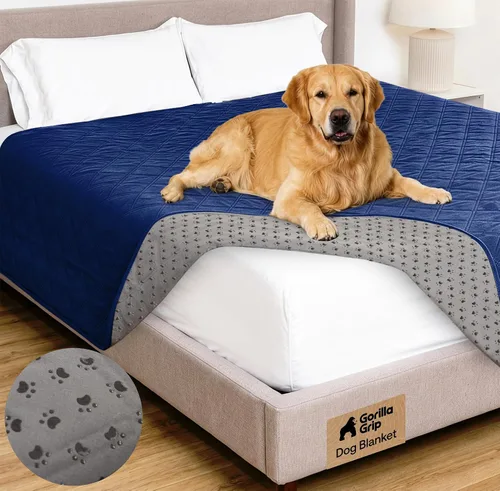 Vista 41 de GORILLA GRIP® Manta impermeable para perro, funda de sofá a prueba de fugas para perros, parte trasera de agarre de silicona, protege el sofá