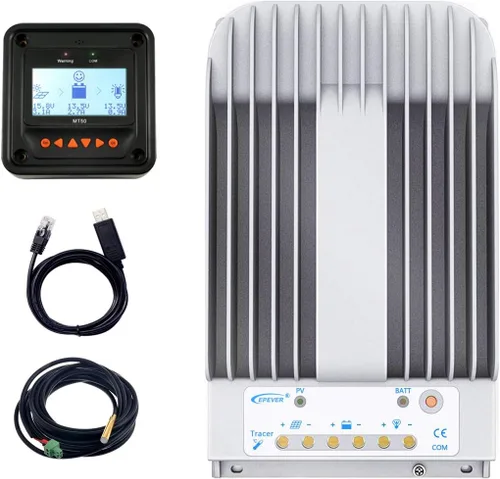 Vista 7 de EPEVER Controlador de carga solar MPPT 20A 12/24VDC Identificación automática del voltaje del sistema con medidor remoto MT50 y sensor