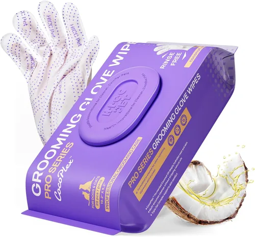 Vista 11 de HICC PET - Toallitas de limpieza para guantes profesionales para perros y gatos, 6 piezas de aroma a coco.