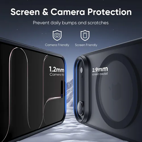 Vista 6 de Tigowos Funda Magnética para iPhone Air Compatible con MagSafe Resistente a Caídas de 16 Pies Cubierta Trasera con Sensación de Piel Mate a Prueba