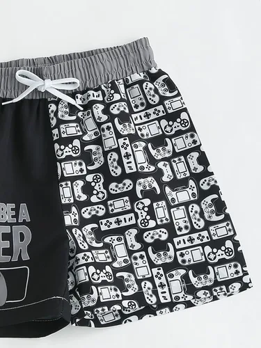 Vista 4 de SOLY HUX Boy's Swim Trunks Shorts Print Swim Trunks Drawstring Waist Beach Board Shorts Bathing Suits
