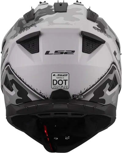 Vista 4 de LS2 Helmets Gate II - Casco integral para motocicleta MX Carabina Mate Gris/Negro