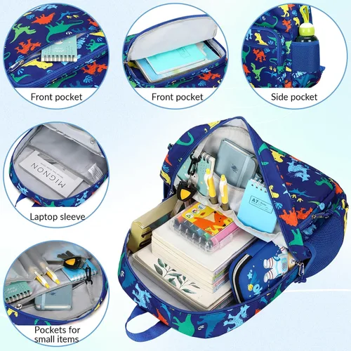 Vista 58 de Mygreen - Mochila escolar con bonitos diseños para niños y niñas, 11.5 x 15.7 x 5.1 pulgadas