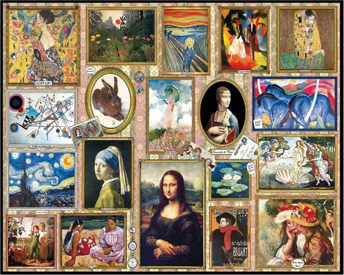 Vista 3 de White Mountain Rompecabezas de 1000 piezas famosas obras maestras de arte con piezas grandes para adultos y familia de 24 x 30 pulgadas, grandes