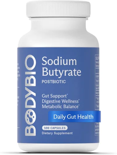 Vista 9 de BodyBio Butirato - Postbiótico para la Salud Intestinal, Apoyo Digestivo, Alivio de Hinchazón, Gases y Estreñimiento, Reparación de Intestino