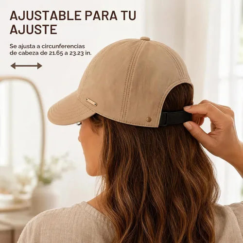 Vista 4 de Sombrero de sol de ala ancha para mujer con agujero para cola de caballo y Blanco sucio