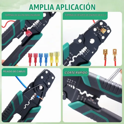 Vista 6 de Twidec/Herramienta de crimpado de alambre con pelacables y cortador, alicates de crimpado multifuncionales, alicates de terminal para conectores