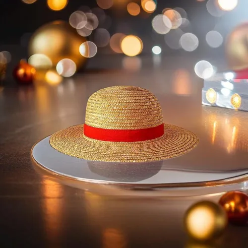 Vista 8 de Sombrero de paja Luffy para hombres y mujeres, multifuncional, Luffy Cosplay con cuerda, sol, playa, fiesta, viaje, actuación, disfraz de paja