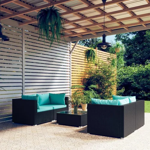 Vista 11 de Ensemble de Salon de Jardin 5 Pièces Brun Cannelle Rouge, Meuble d'Extérieur Modulable Pour Terrasse Balcon, Résistant aux UV et à l'Eau avec