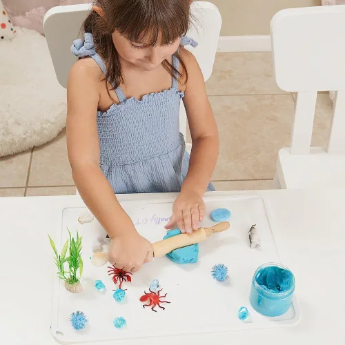 Vista 7 de Mini rodillos de 8 pulgadas para niños (paquete de 6) sin astillas, madera dura antiadherente para hornear, manualidades sensoriales, Play-Doh
