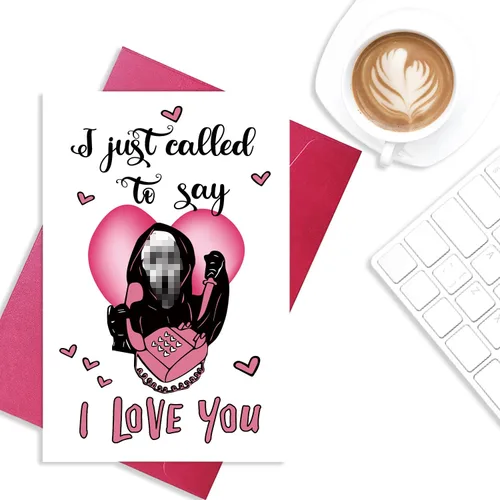 Vista 2 de Divertida tarjeta del día de San Valentín para novio, novia, marido, esposa, "I Called to Say I Love You", tarjeta de aniversario y cumpleaños