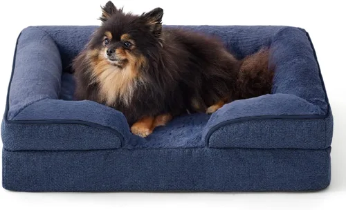 Vista 17 de Made4pet - Cama grande para perro, sofá ortopédico de espuma para perros, sofá cama para mascotas de 38 pulgadas con funda impermeable lavable, Gris