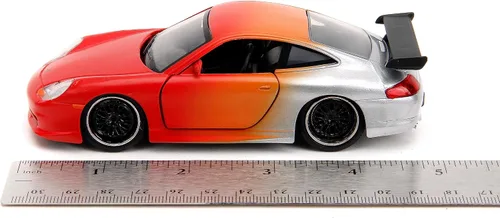 Vista 6 de Jada Pink Slips 1:32 W1 Porsche 911 GT3RS - Auto fundido a presión, juguetes para niños y adultos (imprimación rojo/naranja/plata)