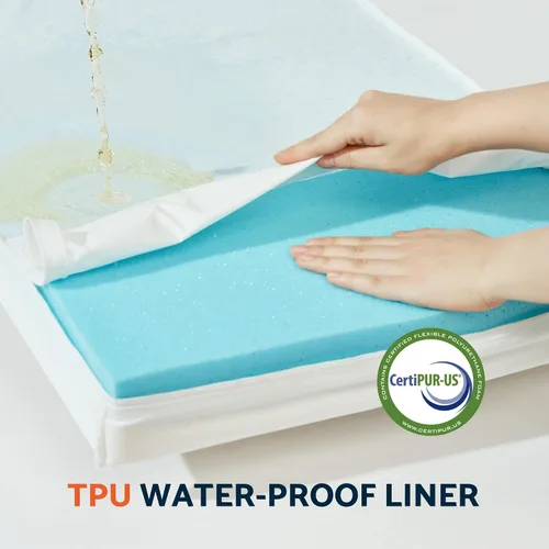 Vista 4 de Cama refrescante lavable para mascotas para perros y gatos pequeños, medianos y pequeños, cama para mascotas de espuma viscoelástica certificada