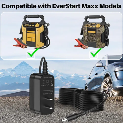 Vista 2 de Cable de alimentación de 12V CC para cargador de batería de arranque de EverStart Maxx Compatible con Ever Start Max J7CCE J7CE 800A 800 pico