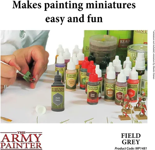 Vista 5 de The Army Painter Field Grey Warpaint - Pintura acrílica a base de agua muy pigmentada para juegos de rol de mesa, juegos de mesa y juegos de guerra