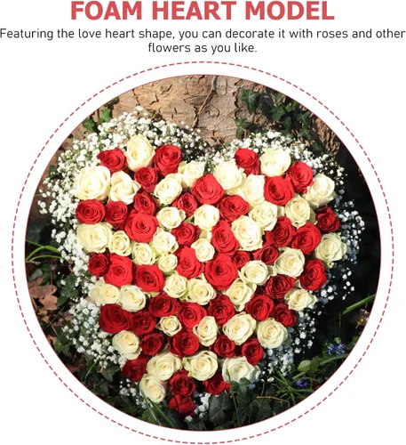 Vista 4 de VALICLUD Corazón grande de espuma de poliestireno en forma de corazón para manualidades, modelado, corazones de espuma floral para pintura de ramos