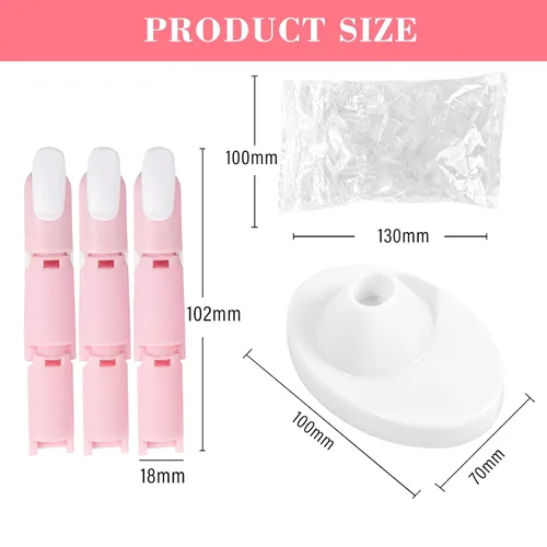 Vista 6 de Dedos de práctica para uñas acrílicas, dedos falsos movibles flexibles para practicar uñas postizas, 3 piezas ajustables de práctica de dedos