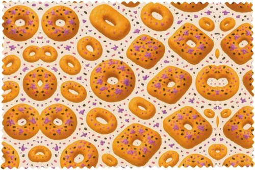 Vista 8 de Rectangular Placemats Set of 4, Heat Resistant Donuts Printed Kitchen Dining Table Mats