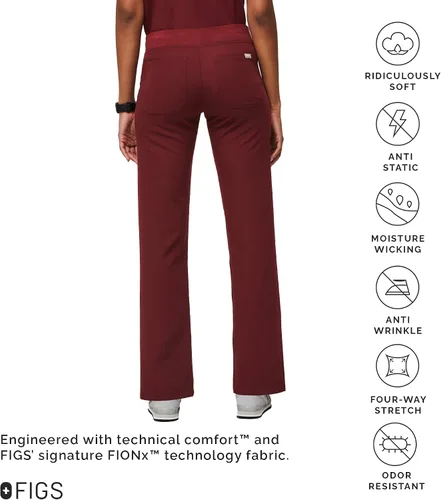 Vista 3 de FIGS Livingston - Pantalones médicos básicos para mujer, cintura de yoga, 2 bolsillos, ajuste clásico de pierna recta